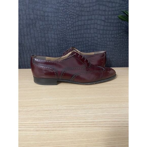 SALVATORE FERRAGAMO Burgundy All Leather Wingtip Oxfords Men\'s Shoes size 10D main image 12